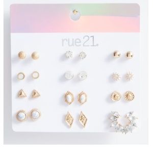 RUE 21 SET OF EARRINGS BRAND NEW RHINESTONES 12 pairs of earrings